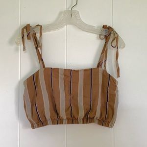 Brown striped crop top